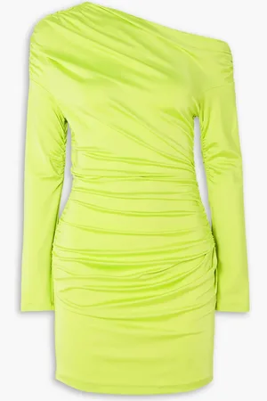 ET OCHS Freya ruched satin-jersey mini dress - Yellow - US 2