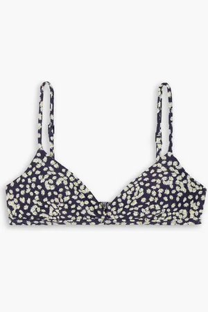 MATTEAU The Crop printed triangle bikini top - Blue - 1