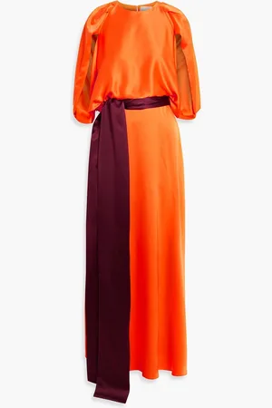 Roksanda Milena cape-effect silk-satin gown - - UK 14