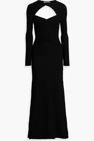 Msgm Cutout ribbed-knit maxi dress - - S