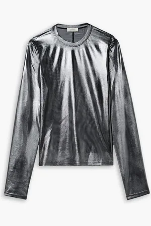 LAPOINTE Metallic stretch-mesh top - Metallic - US 2