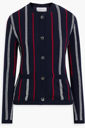 Thom Browne Striped cashmere cardigan - Blue - IT 38