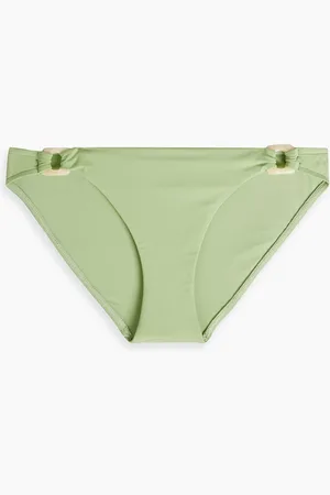Seafolly Belize ring-embellished low-rise bikini briefs - Green - UK 10