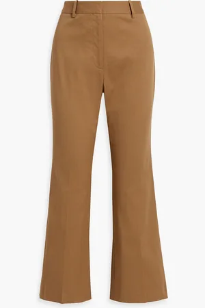 NILI LOTAN Corette cotton-blend twill straight-leg pants - Brown - US 10