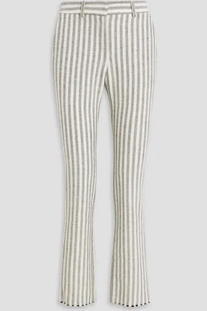 IRO Omin striped cotton-blend tweed straight-leg pants - White - FR 40