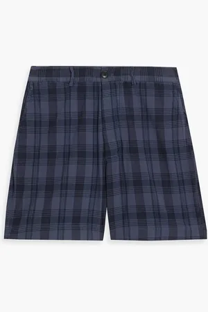 ALEX MILL Checked cotton shorts - Blue - 28