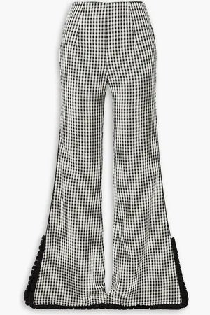 Markarian Jo ruffled gingham wool-blend flared pants - - US 2
