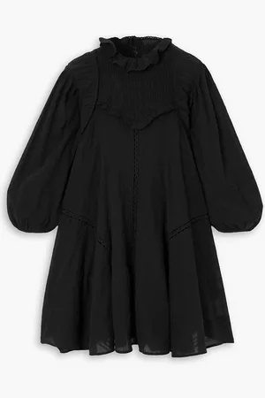 Marant Etoile Isma crochet-trimmed cotton-blend mini dress - - FR 38