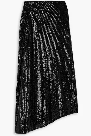 A.L.C. Tori asymmetric pleated sequined tulle midi skirt - - US 2