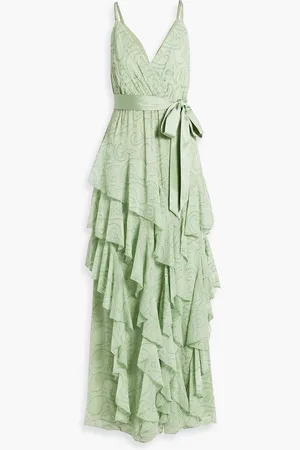 ALICE+OLIVIA Alice Olivia - Emelia ruffled broderie anglaise maxi dress - Green - US 6