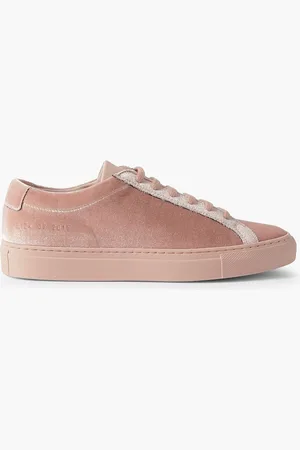 COMMON PROJECTS Achilles leather-trimmed velvet sneakers - Pink - EU 36