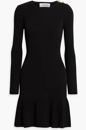Derek Lam Fluted button-embellished cotton-blend mini dress - - XS