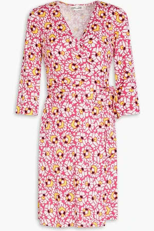 Diane von Furstenberg Julian printed silk-jersey mini wrap dress - - XL