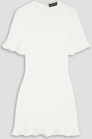 DAVID KOMA Circle Back ruffled stretch-ponte mini dress - - UK 8