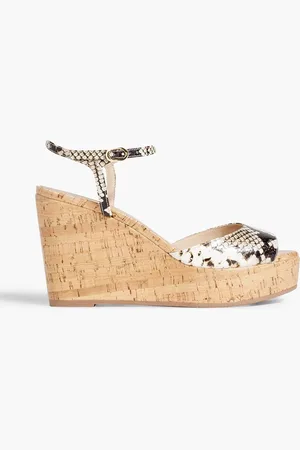 Stuart Weitzman Palmina snake-effect leather wedge sandals - - EU 37.5