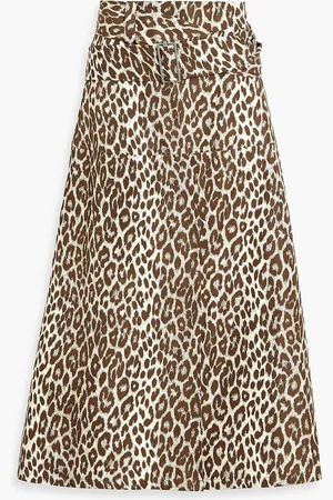 Jil Sander Leopard-print cotton-blend poplin midi skirt - - FR 32