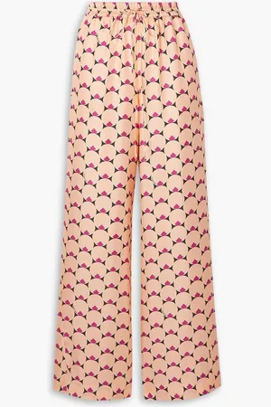 Lanvin Printed silk-twill wide-leg pants - Orange - FR 40