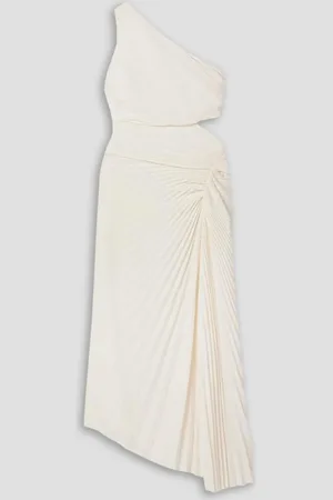A.L.C. Dahlia one-shoulder cutout pleated crepe maxi dress - White - US 6