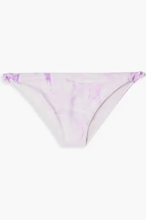 Ganni Twisted printed low-rise bikini briefs - Purple - DE 34