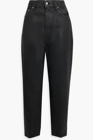 Totême Cropped waxed high-rise tapered pants - - 25W/ 30L
