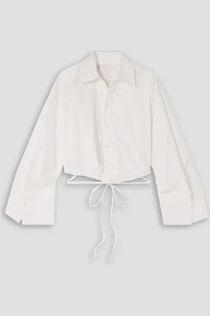 A.L.C. Collin wrap-effect cotton-poplin shirt - - US 12