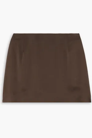 Peter Do Silk-charmeuse mini skirt - Brown - FR 38