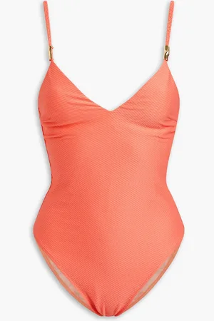 Heidi Klein Portofino stretch-piqué swimsuit - Orange - M