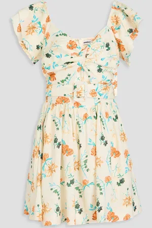 Solid The Renata cutout floral-print linen-blend mini dress - - S