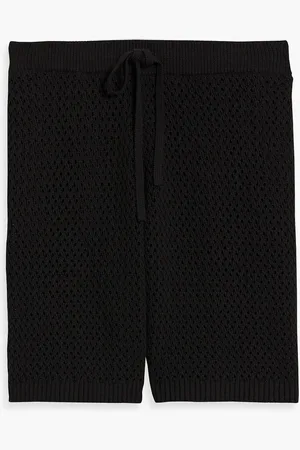 Helmut Lang Open-knit cotton-blend shorts - - S