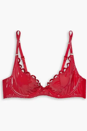 Agent Provocateur Zarya bow-detailed vinyl and mesh balconette bra - - 36 C