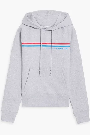 Helmut Lang Printed French cotton-terry hoodie - - XS