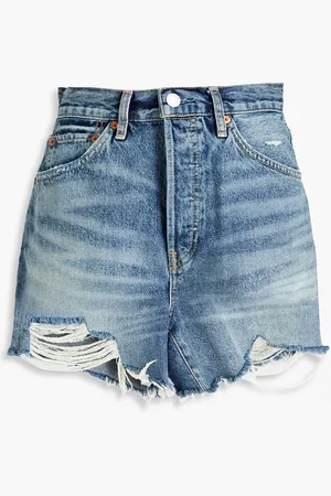 RE/DONE Distressed denim shorts - Blue - 24