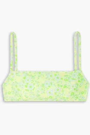 FAITHFULL THE BRAND Isa floral-print halterneck bikini top - Yellow - L