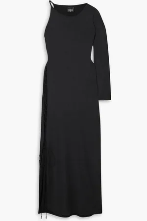 Leslie Amon Allegra one-sleeve tie-detailed stretch-jersey maxi dress - - S