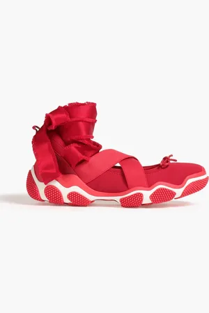RED(V) Leather-trimmed neoprene sneakers - - EU 35