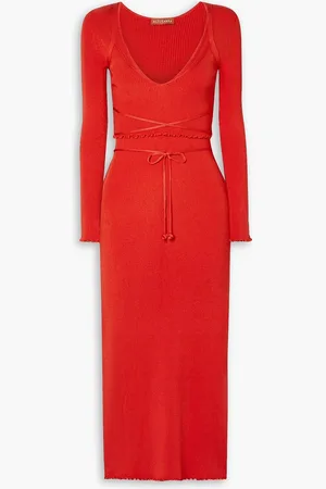 Altuzarra Damali layered ribbed-knit midi dress - - L