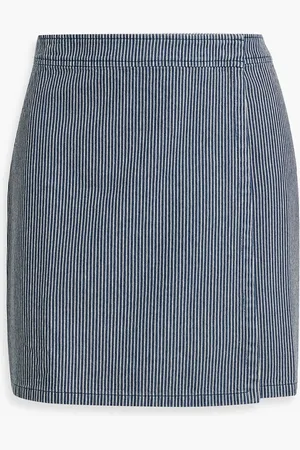 ATM Anthony Thomas Melillo Striped cotton-jacquard mini skirt - Blue - US 10