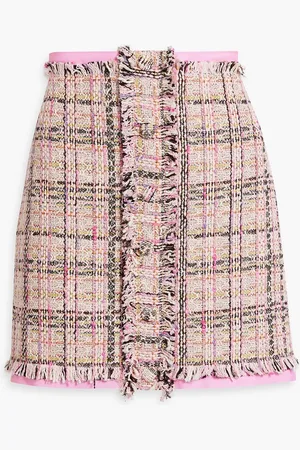 Msgm Frayed cotton-blend tweed mini skirt - - IT 44
