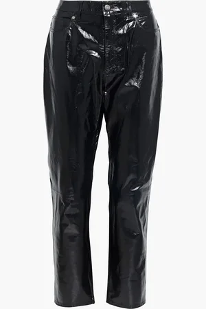 IRO Dakota crinkled patent-leather straight-leg pants - - FR 40