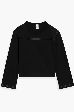 RE/DONE Cropped cotton-jersey top - - XS