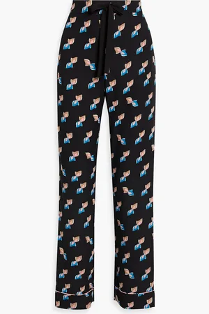 Diane von Furstenberg Veronica printed crepe de chine straight-leg pants - - L