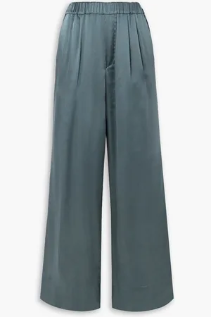Gauchere Satin wide-leg pants - Blue - FR 38