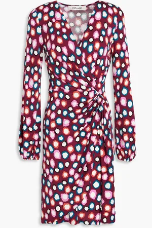 Diane von Furstenberg Wrap-effect printed jersey mini dress - - US 2