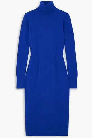 Joseph Cashmere-blend turtleneck midi dress - Blue - S