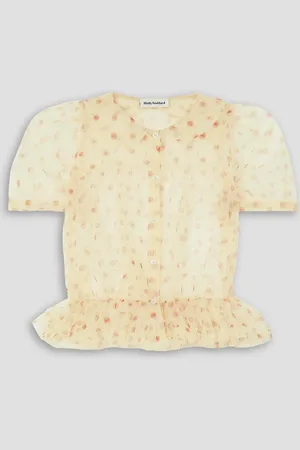 Molly Goddard Sebastian ruffled polka-dot tulle blouse - White - UK 8