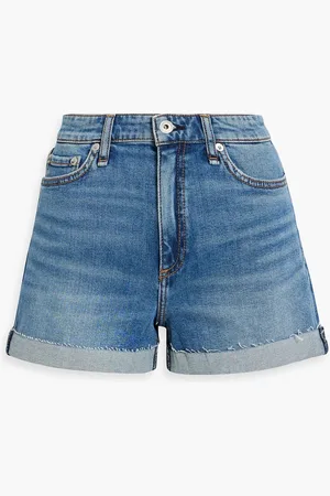 RAG&BONE Nina frayed denim shorts - Blue - 24