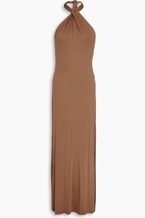ALICE+OLIVIA Alice Olivia - Amaya twist-front jersey maxi dress - Brown - US 12