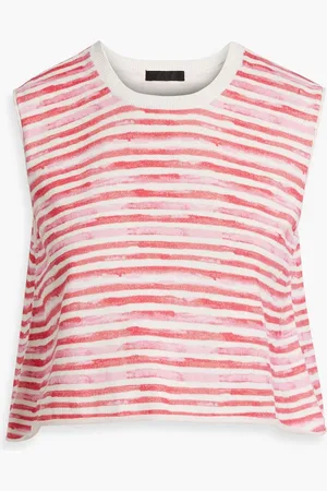 ATM Anthony Thomas Melillo Cropped striped cotton and cashmere-blend top - - M