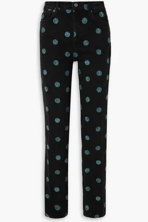 Reformation Earth embroidered high-rise straight-leg jeans - - 25