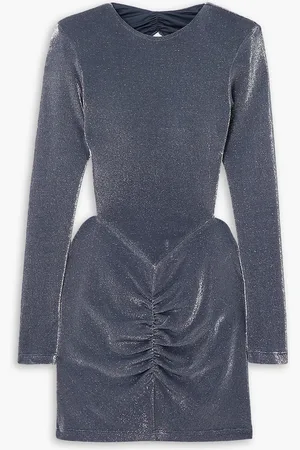 ROTATE Ivonka open-back metallic jersey mini dress - Blue - DE 42